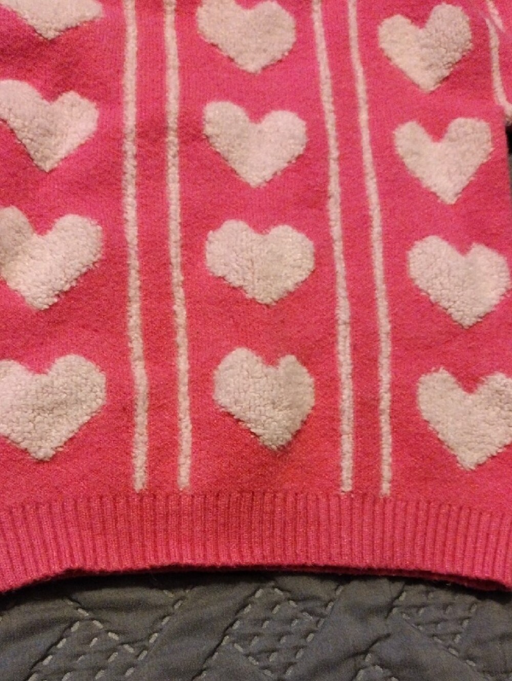 Andy & Evan Kids Pink Sweater with Cream Heart Pattern - Picture 5 of 7